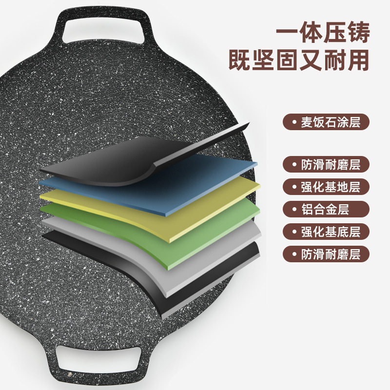 Strictly Selected Outdoor Medical Stone Barbecue Plate Portable Gas Stove Household Meat Roasting Pan Korean Non-Stick Cooker Induction Cooker Teppanyaki