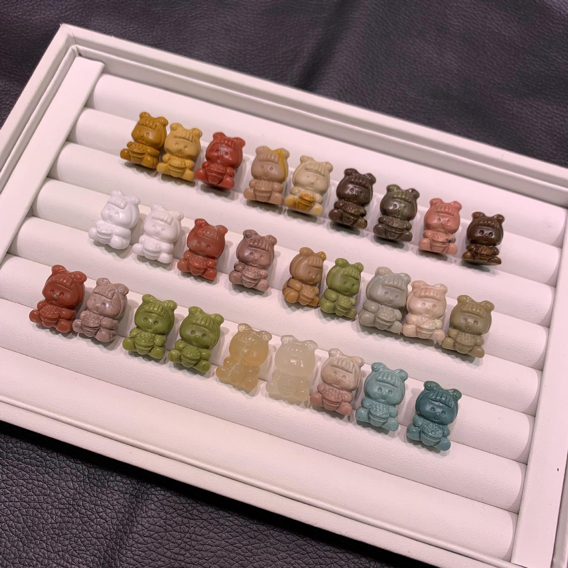 天然阿拉善玛瑙马卡龙奶昔雕刻件萌宠薯条多妹 小摆件配件diy配饰