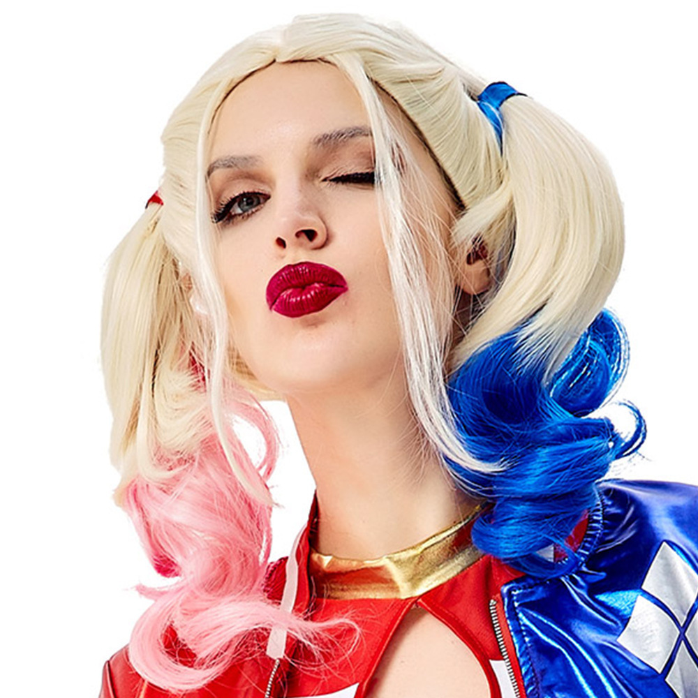 6折圣诞节cos服装自杀小队特遣队哈莉奎茵小丑女原配假发手套丝袜