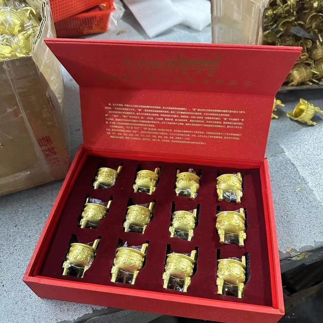 生肖宝鼎摆件 一言九鼎金鼎摆件 情感直播金鼎工艺品会销礼品老人