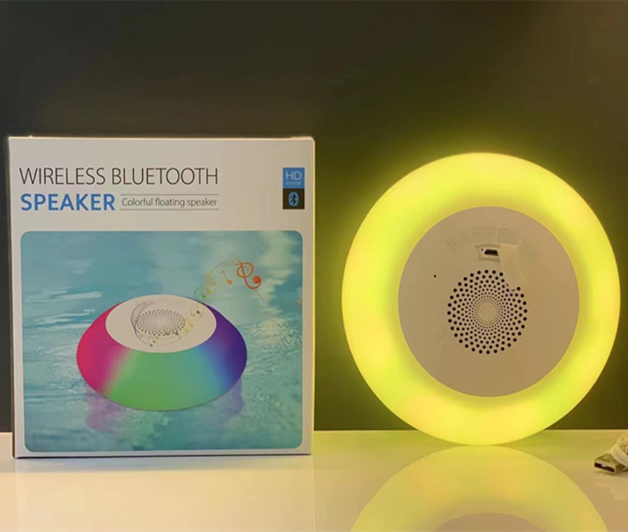 Waterproof Bluetooth Audio RGB Colorful Ambience Light Audio Bathroom Audio Colorful Light Floating Bluetooth Speaker