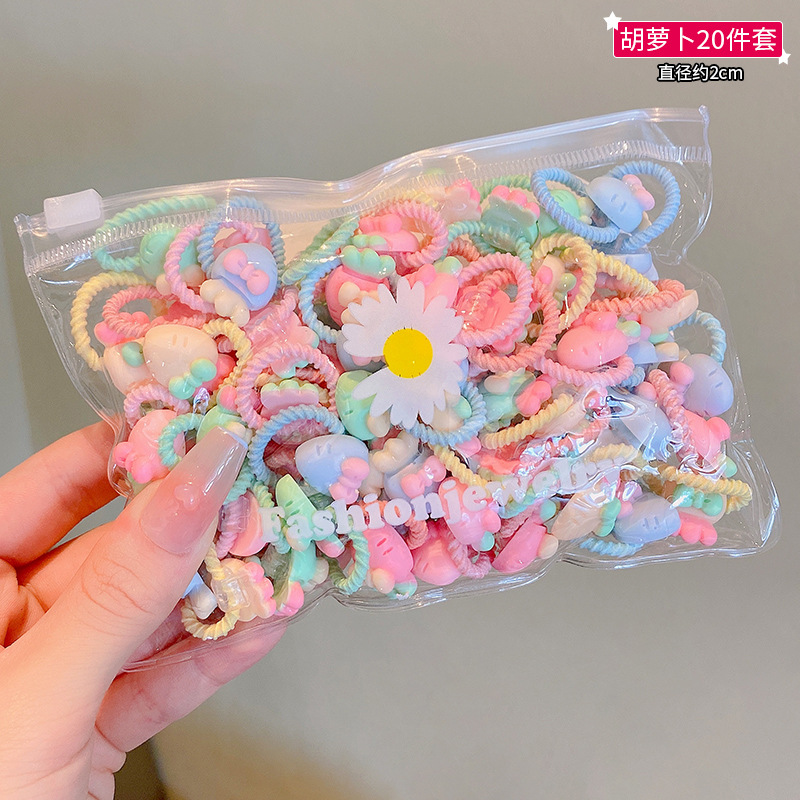 Children's Rubber Band Does Not Hurt Hair Elastic Girls Rubber Band Baby Hair Ties Small Size Tie Hair Chuchu Hair Ring Hair Accessories