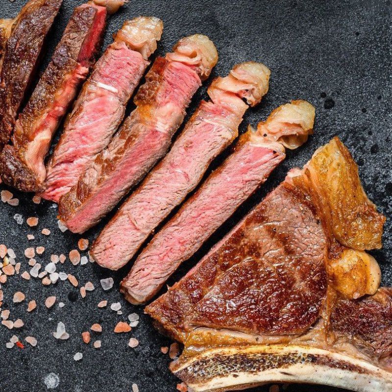 希菲生鲜带骨西冷小战斧牛排500g原切肉手工静腌谷饲套餐原切批发
