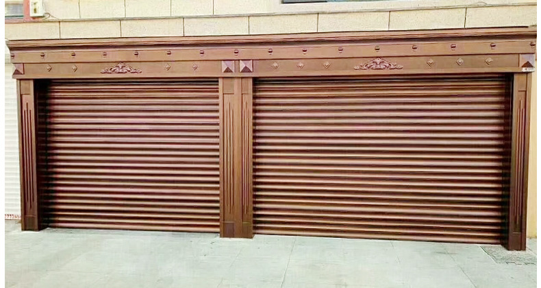 欧式保温铝合金卷帘门别墅车库电动卷闸门 双层铝合金自动卷帘门