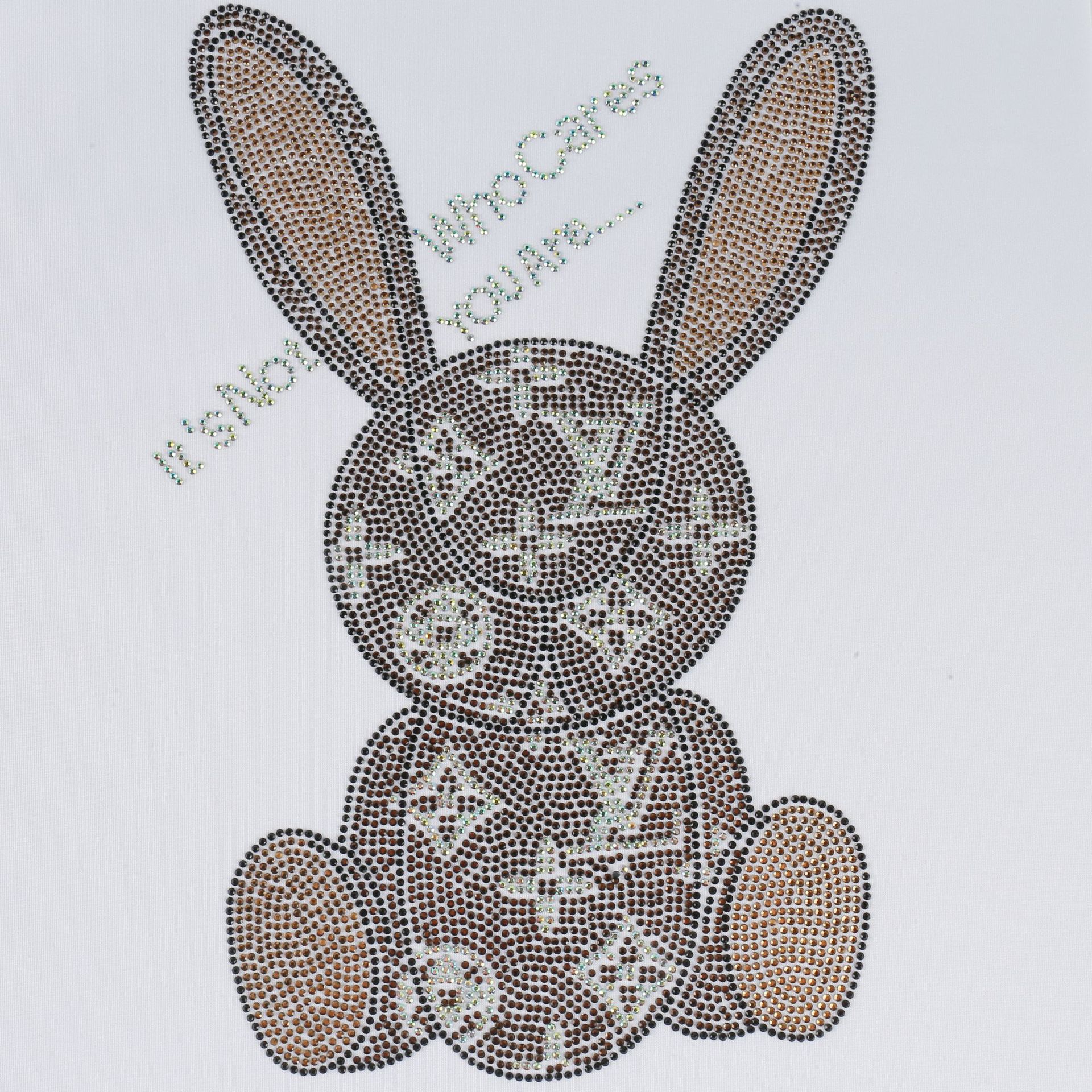 烫钻批发个性diy卡通时尚lv兔子烫钻服装辅料 烫图图案厂家可供应