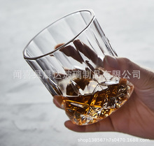 加厚玻璃钻石杯威士忌杯200ml啤酒杯洋酒杯家用酒吧创意刻花酒杯