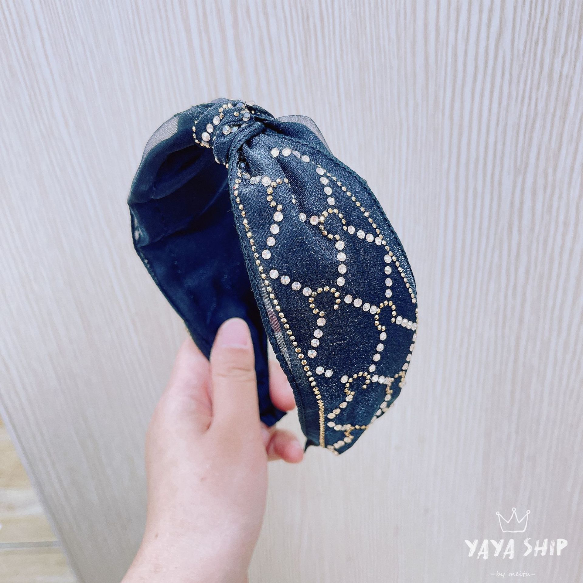 Yingmin Accessory New Organza Rhinestone Middle Knot Korean Headband High-Grade Light Luxury High-End Hair Accessories