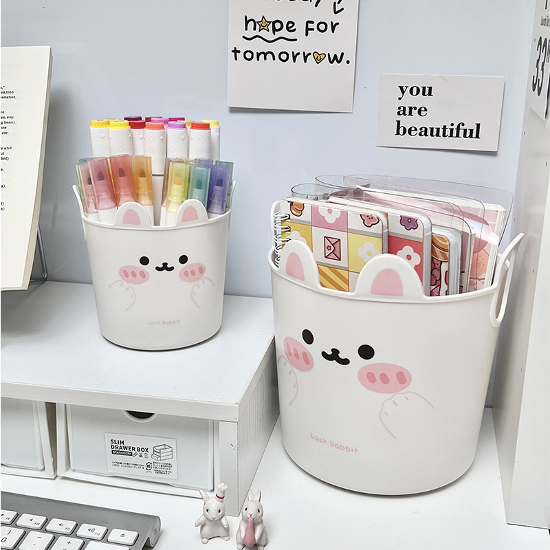 bunny pen holder good-looking student pen holder multi-functional desktop storage box office desk surface panel
