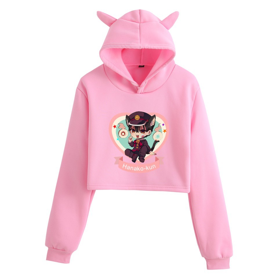 地缚少年花子君日漫二次元周边卫衣动漫印花女生露肚脐猫耳朵卫衣