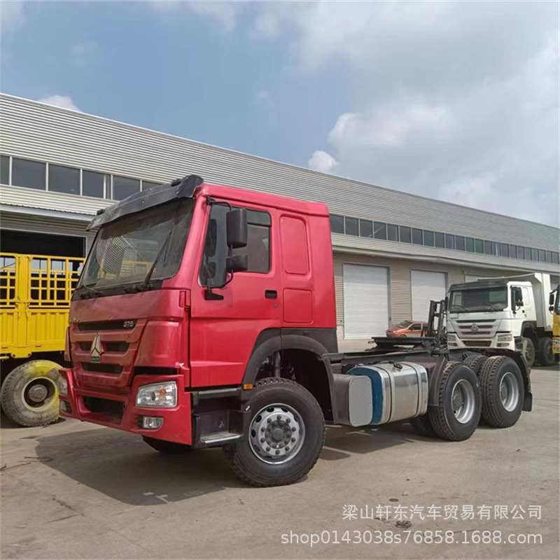专供出口二手牵引车头6*4拖拉机卡车头371马力集装箱豪沃拖车头