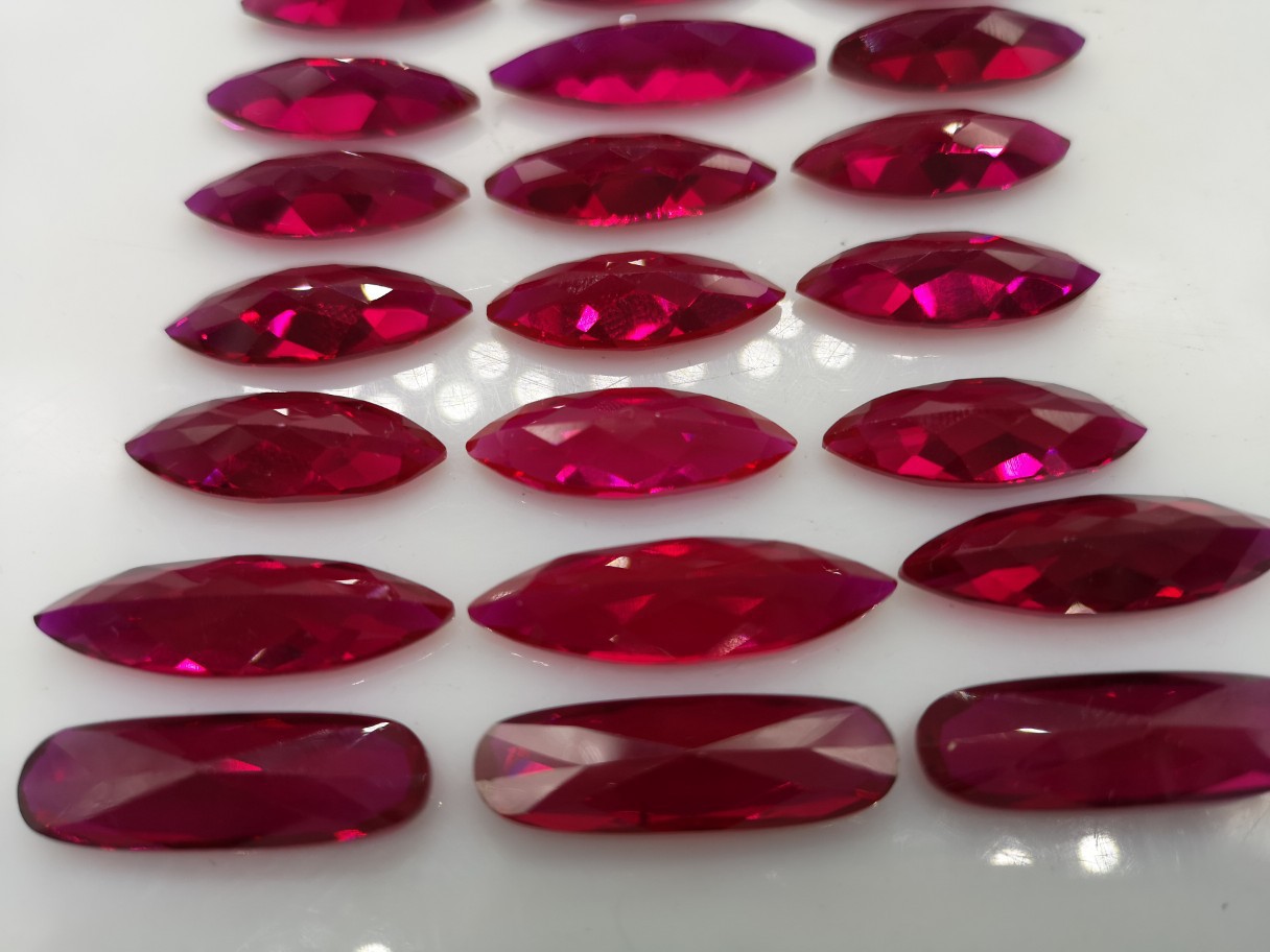 人造合成红宝石 可定各种特殊加长的形状尺寸 马眼 #5红刚玉蓝宝