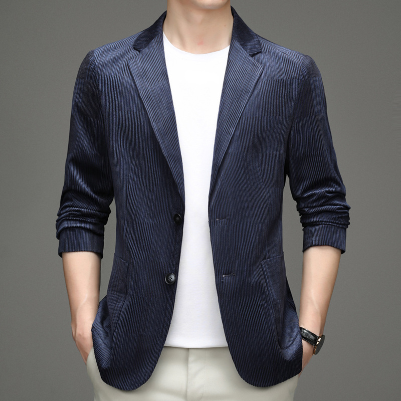 男式休闲西服外套春秋潮流上衣灯芯绒新款男装西装韩版中青年时尚