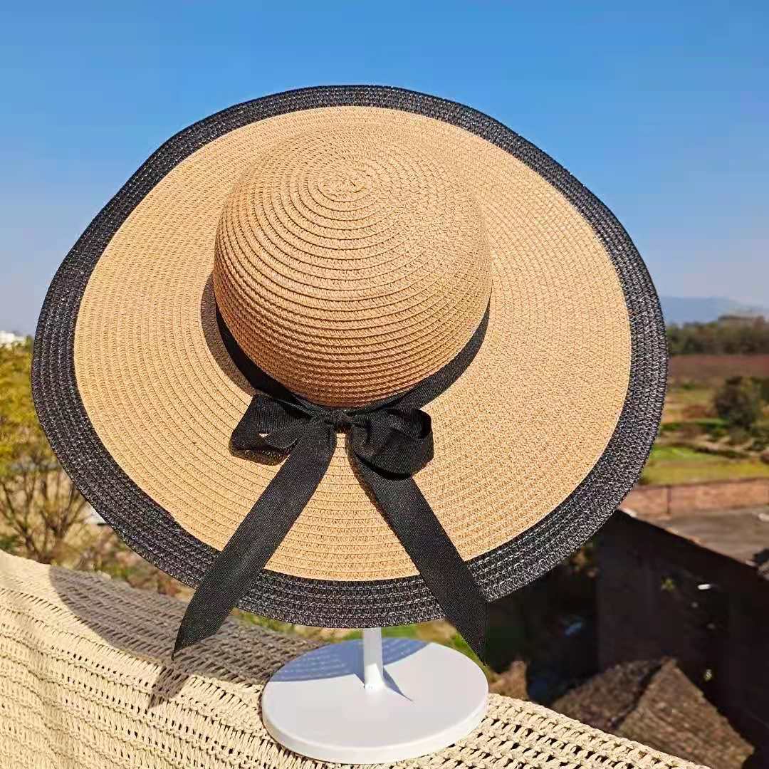 Straw Hat Women's Summer Seaside Stylish Casual Vacation Beach Broad-Brimmed Hat Korean Style All-Matching Sun Hat Sun Protection Sun Hat