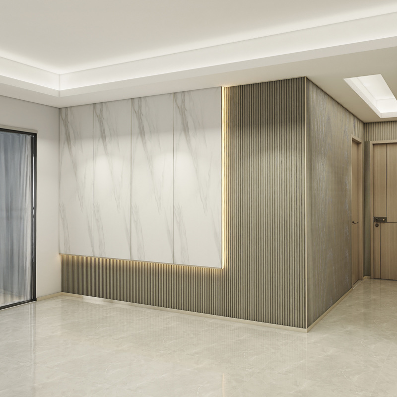 竹木纤维集成墙板装饰护墙板防火无缝pvc扣板墙面自快装拼接板材