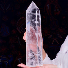 天然水晶柱白水晶水链收纳居家公司店铺摆件开业庆典礼品六棱柱