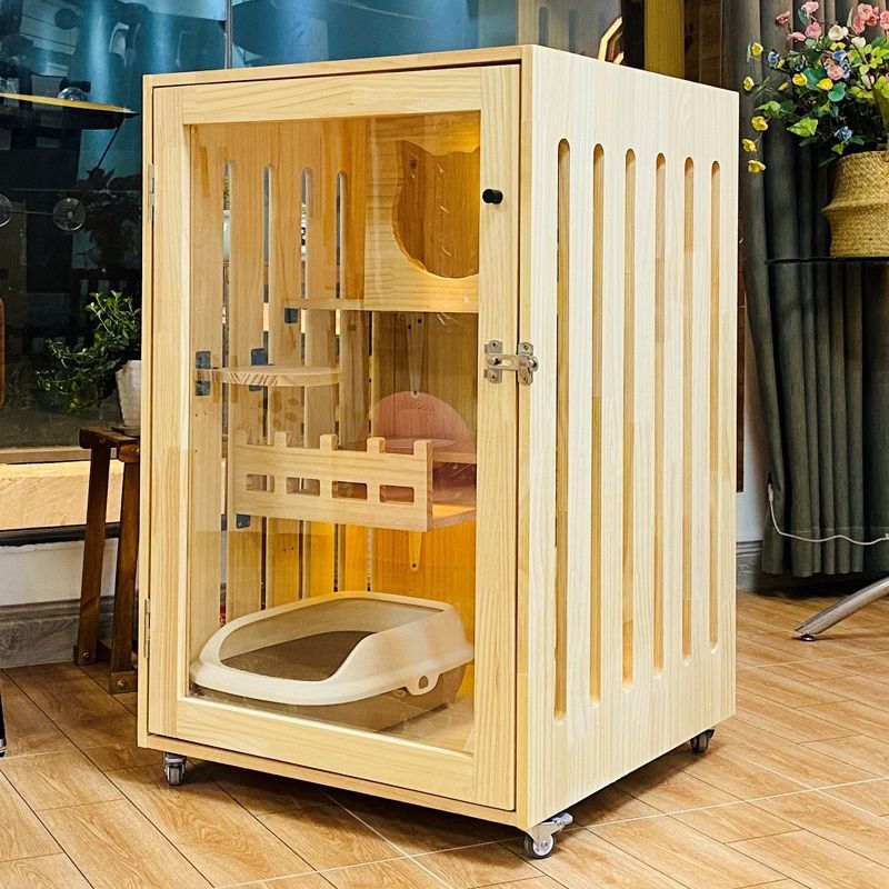 猫别墅实木猫笼猫舍猫柜豪华猫窝猫展示柜宠物笼具猫繁育笼猫酒店