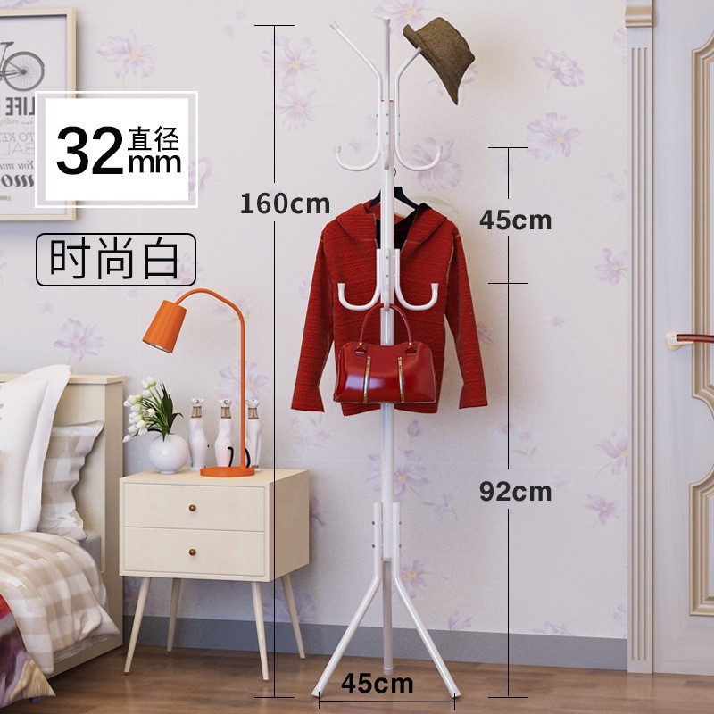 Simple Thickened Coat Rack Floor Iron Clothes Rack Bedroom Clothes Hanger Bag Hanging Rack Single Rod 0819