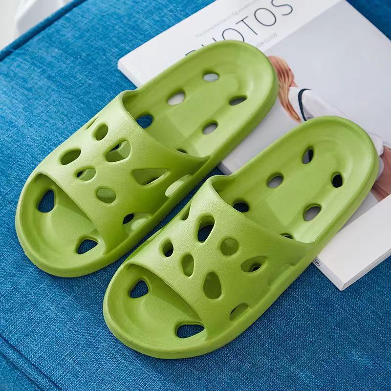 Bathroom Slippers Leaking Non-Slip Men's Summer Indoor Household Couple Bathing Quick-Drying Hollow Sandals Women