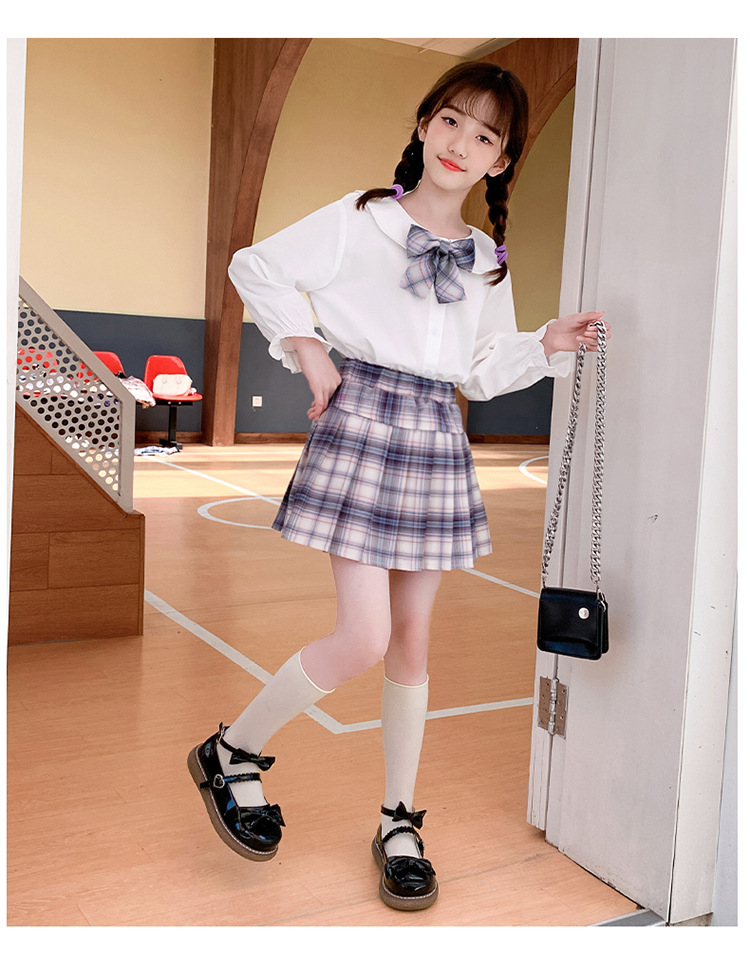 女童秋装套装正版jk制服裙儿童学院风小学生裙子日系兔耳朵两件套