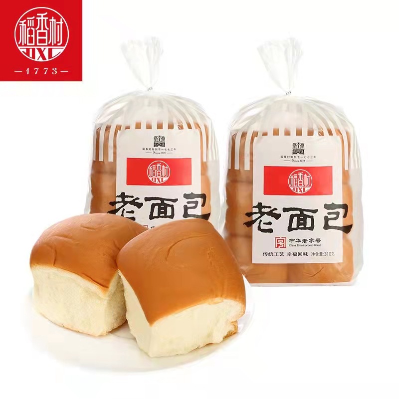 稻香村果脯老面包310克袋装酵母包早餐休闲零食整箱团购免费开票