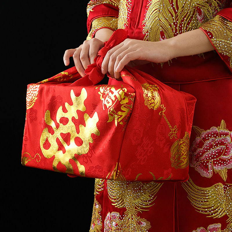 女方 陪嫁物品婚庆大全结婚用品红色包裹大号娘家包袱皮喜盆红布