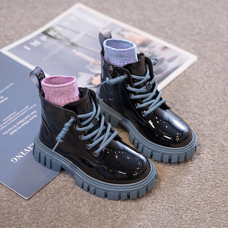 女童鞋粉色马丁靴2023年春秋季新款儿童靴子小童短靴女宝宝单鞋子