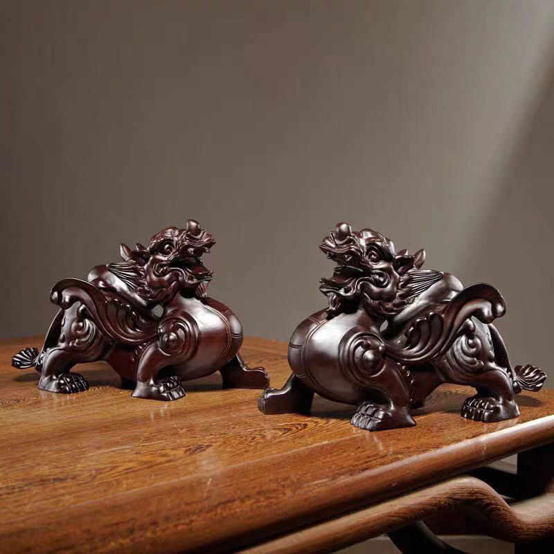 0成交12件芭比檀香木雕貔貅手把件木质皮丘钥匙扣文玩汽车挂件红木