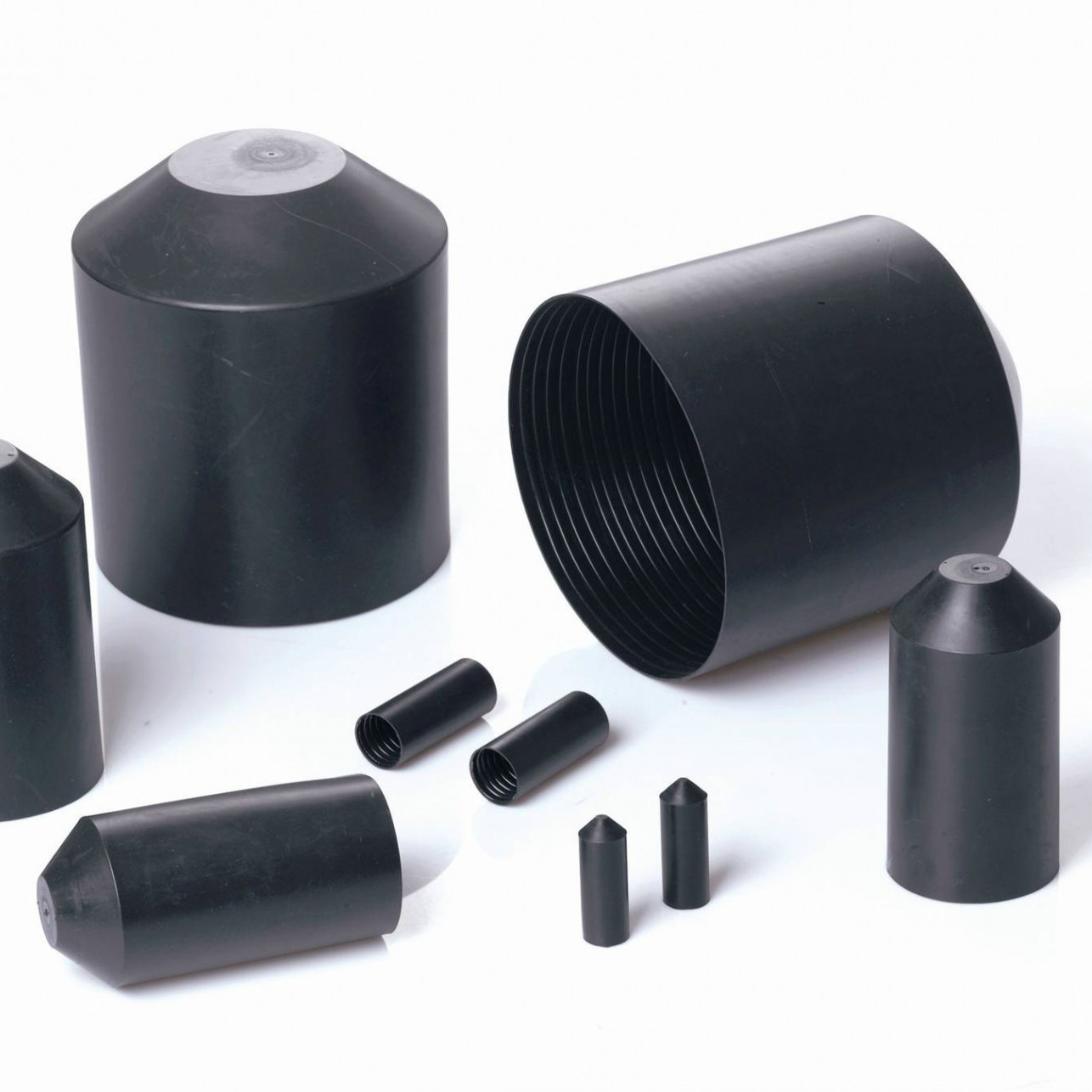 电缆热缩封帽黑色热缩封帽辐照热缩绝缘帽电缆热缩封头含胶