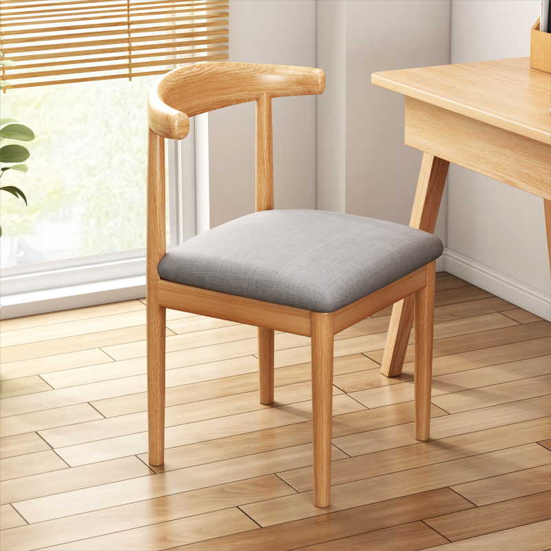 U4IZ餐椅家用靠背凳子出租房用仿实木餐桌椅现代简约北欧铁艺牛角