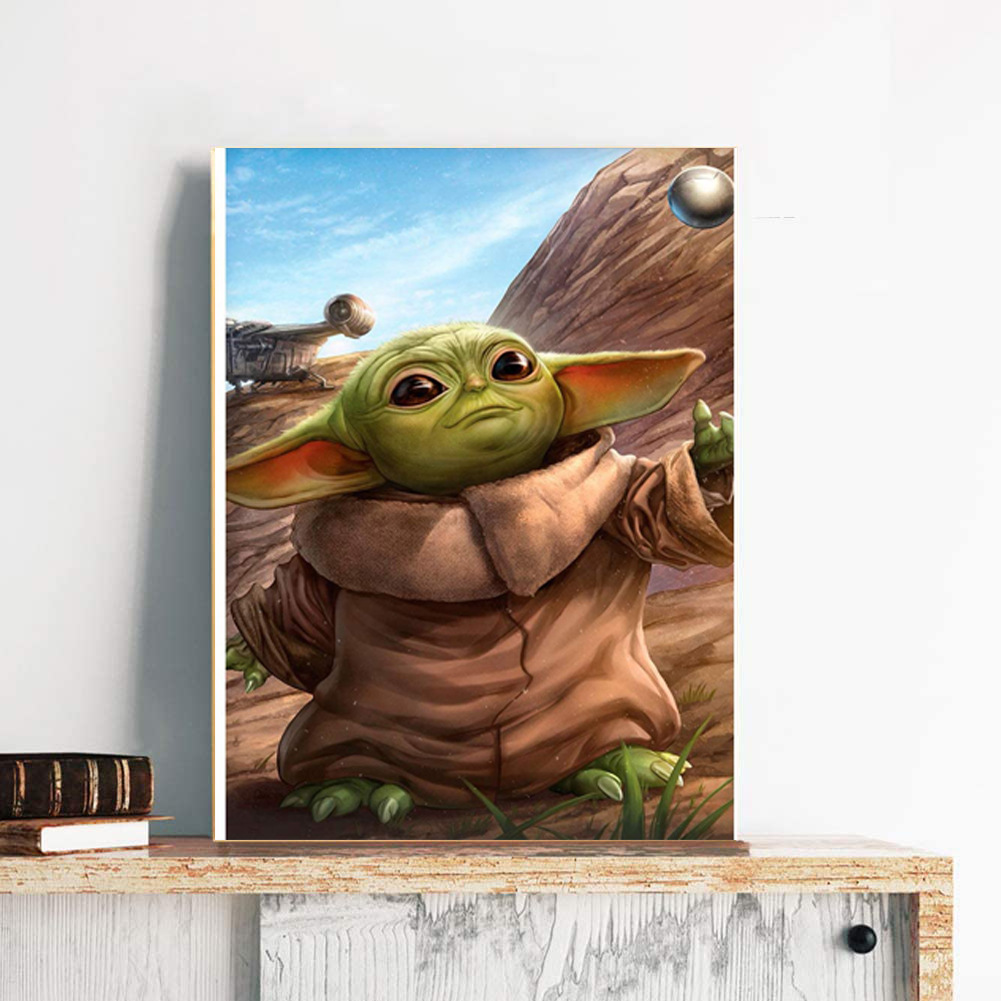 厂家批发钻石画2021新款满钻客厅餐厅尤达宝宝钻石艺术画diy点钻