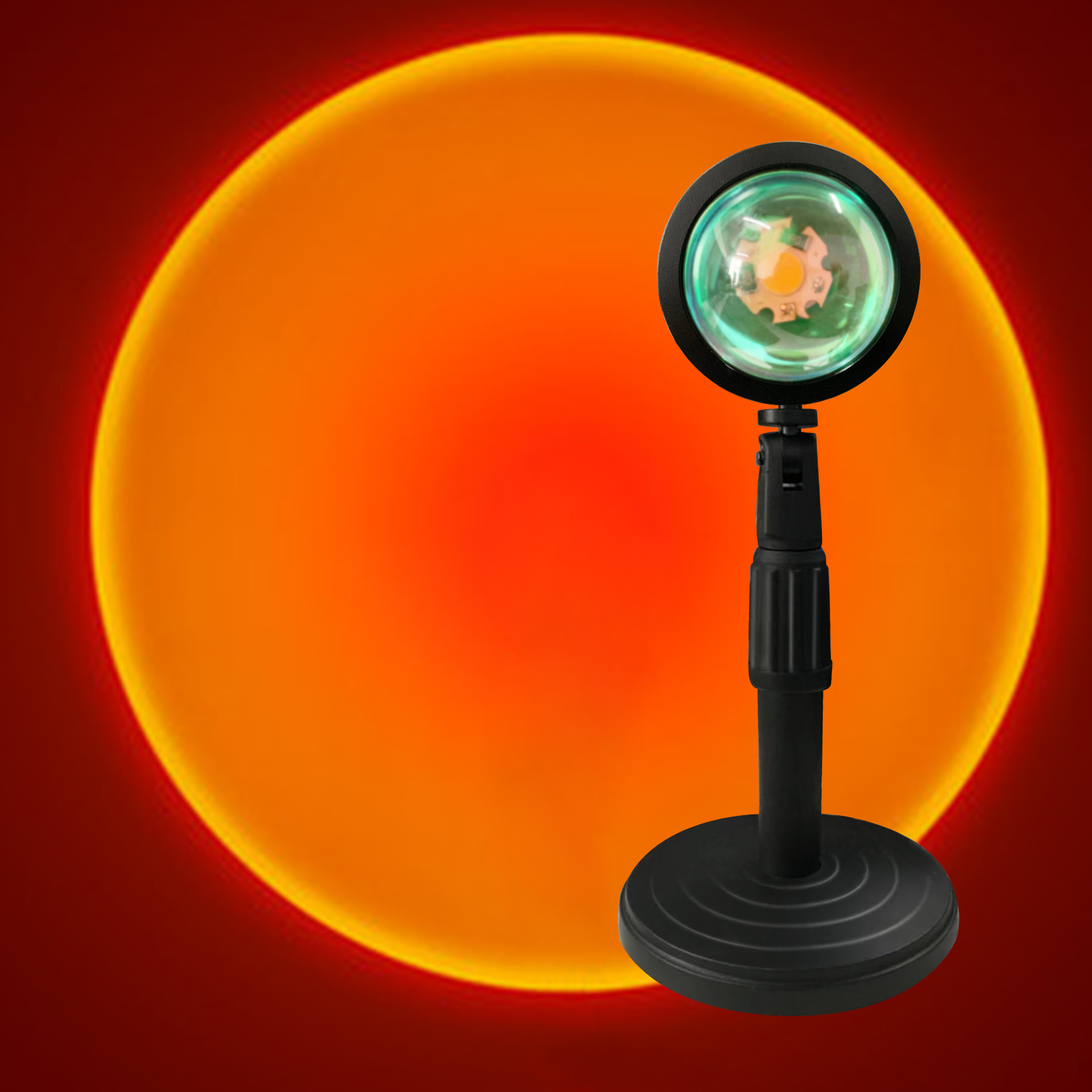 跨境网红夕阳灯led落日灯彩虹氛围灯直播拍照投影灯日不落单灯头