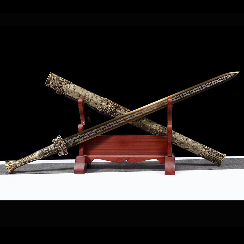 秦王剑手工一体汉剑长款古剑锰钢刀剑龙泉镇宅宝剑收藏兵器未开刃