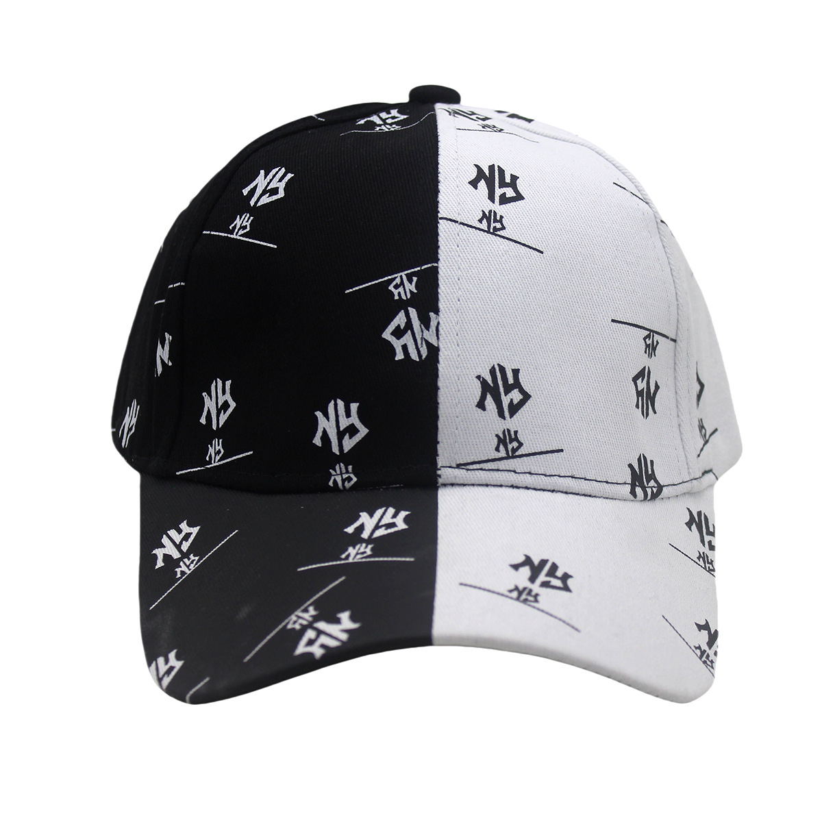 外贸新款字母ny印花棒球帽欧美男女户外休闲遮阳帽嘻哈拼色鸭舌帽