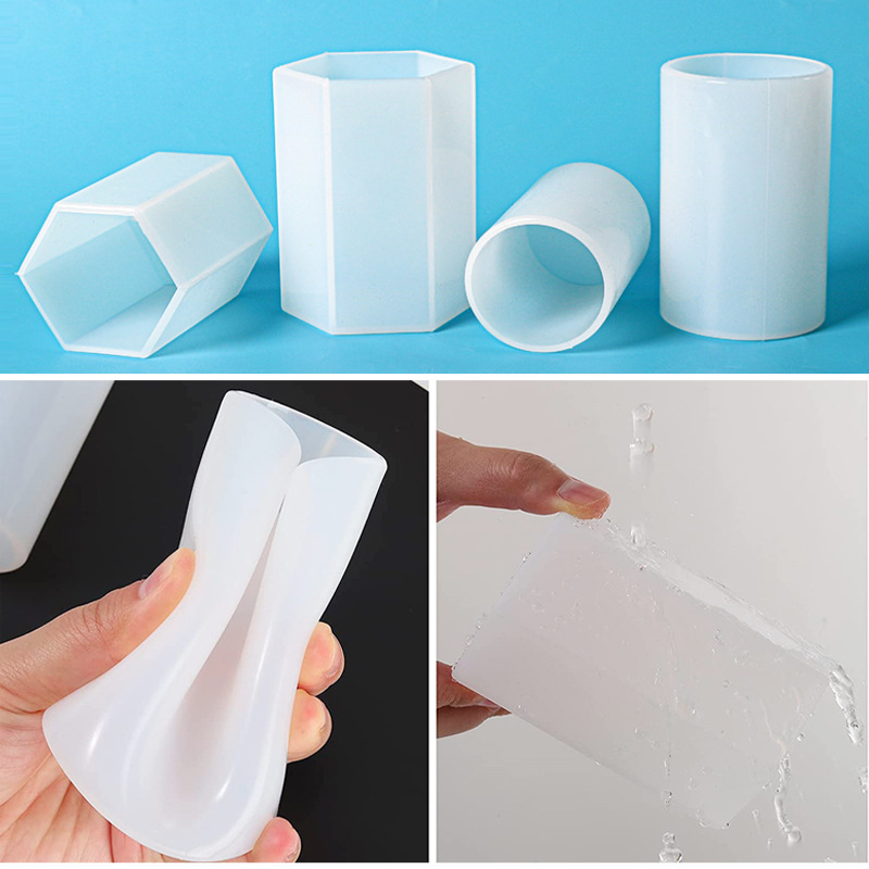 diy滴胶树脂模具圆柱体六边硅胶模具亚马逊热推蜡烛树脂磨具