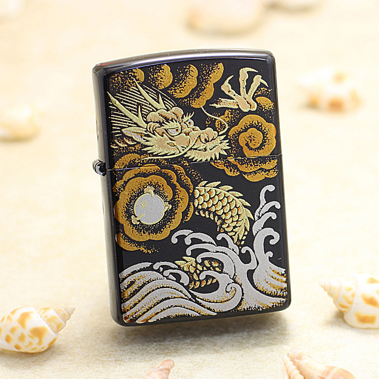 zippo打火机116796本金莳绘龙动物生肖系列