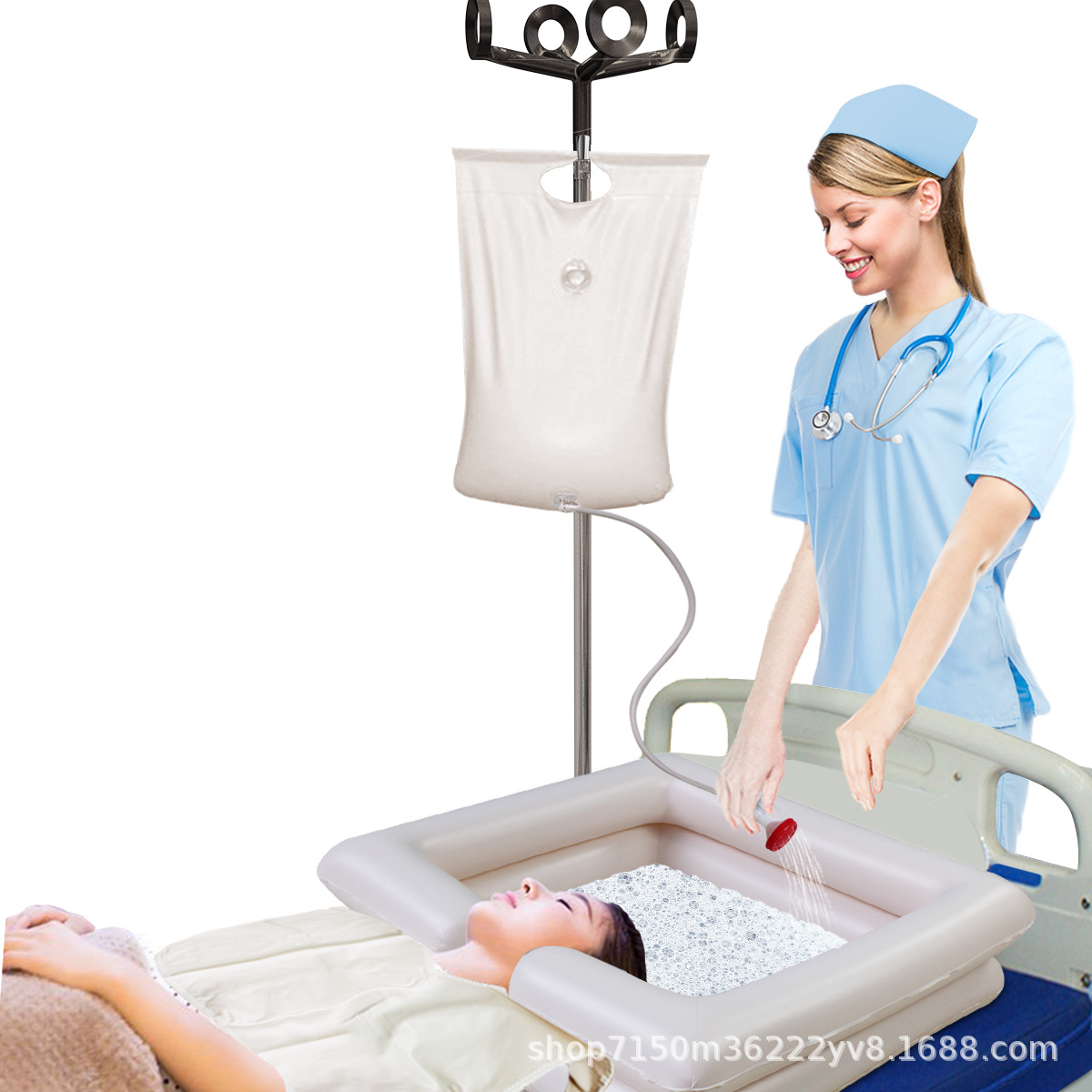 充气折叠洗发盆病人术后护理洗头槽孕妇床上洗头盆瘫痪老人洗头盆