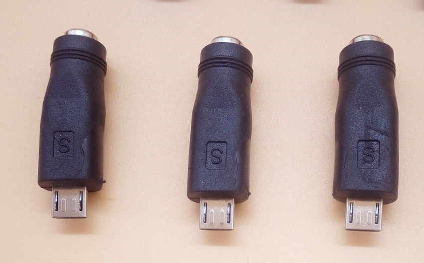 dc5525母座转micro公 转接头 安卓转接头 黑色