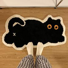 可爱仿羊绒地毯卧室床边毯进门垫小猫卡通卫生间脚垫浴室吸水地垫