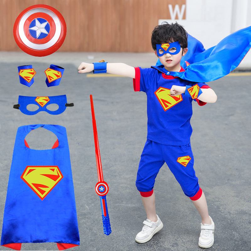 儿童超人衣服套装幼儿园角色扮演cosplay卡通人偶服装舞蹈走秀表