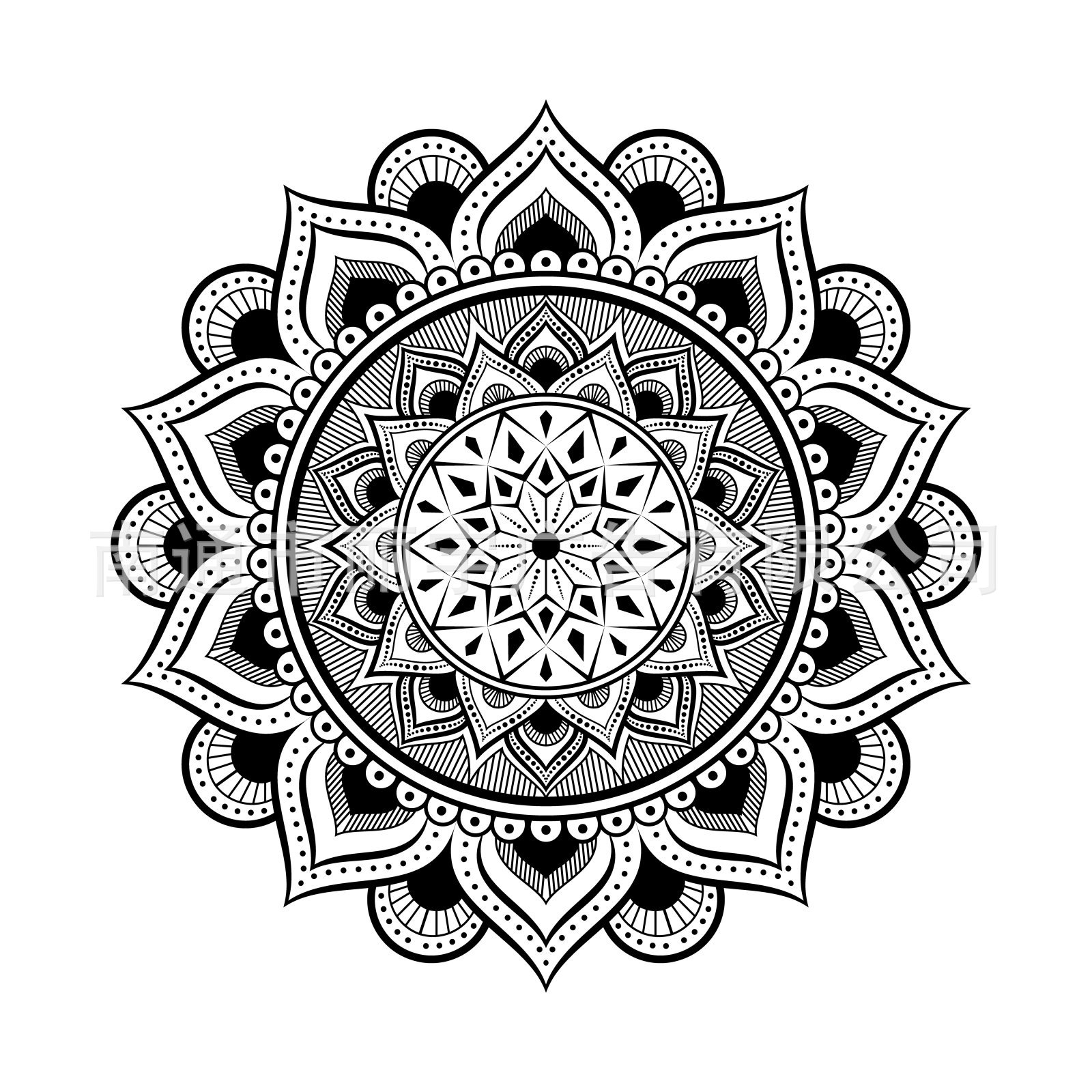 曼陀罗莲花图案自粘可移除pvc贴纸 墙贴 窗贴 亚马逊热卖 xd1972f