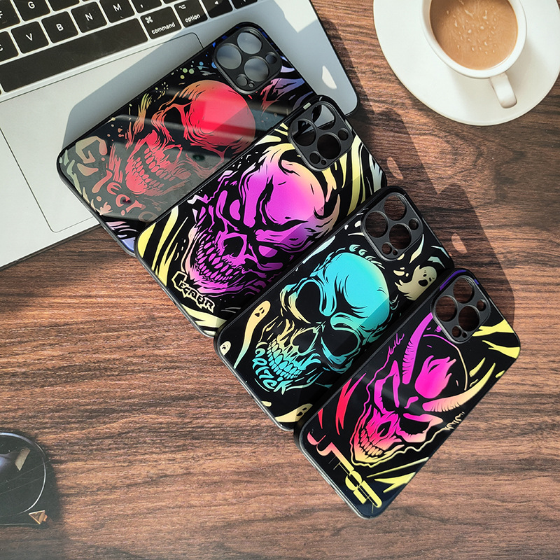 Dark Series Phone Case for Iphone14pro Glass Shell Apple 13 Cool 12pro Trendy IP11