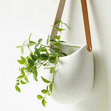 花盆陶瓷花瓶水培花器干花花瓶装饰插花墙壁墙上创意壁挂绿植白色