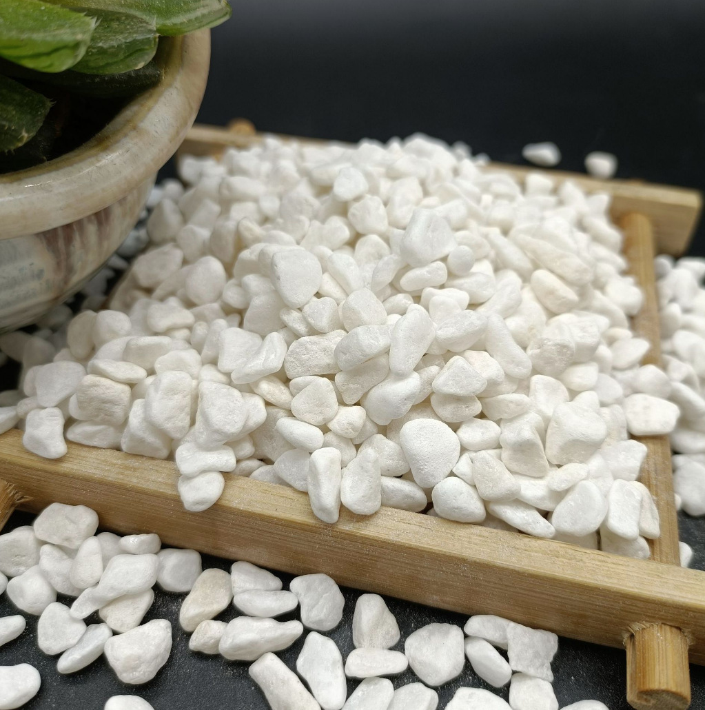 白色鹅卵石园艺庭院白石子洗米石 园林铺路水族造景铺路水磨石子