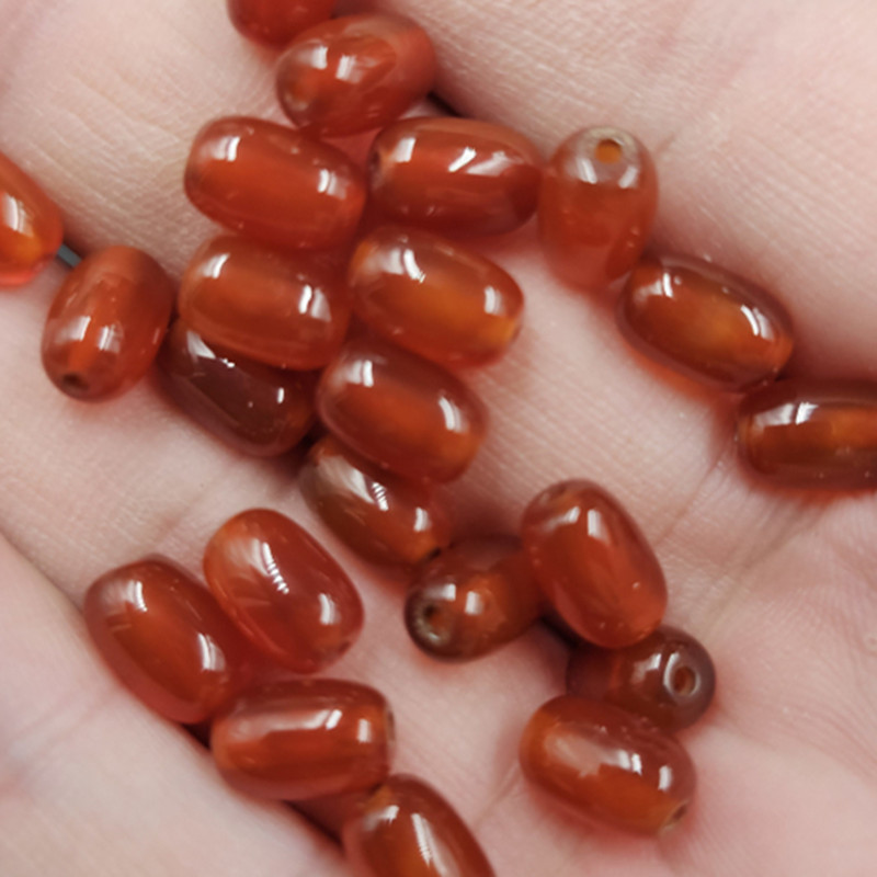 6*9毫红玛瑙桶珠玉石散珠冰种红玉髓路路通手链项链饰品配件珠子