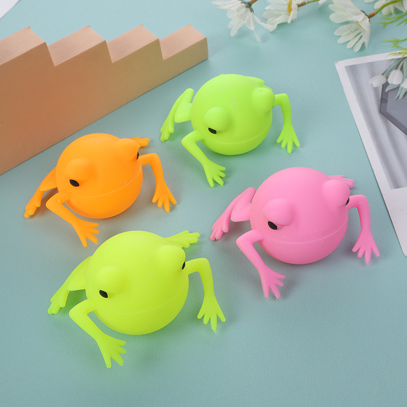 Simulation Frog Squeezing Toy Beads Decompression Toy Vent Ball Tpr Funny Trick Toy Frog Rebound Toy