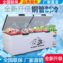 商用大容量卧式冰箱铜管超市大冰柜冷藏冷冻冷柜单温双温雪柜