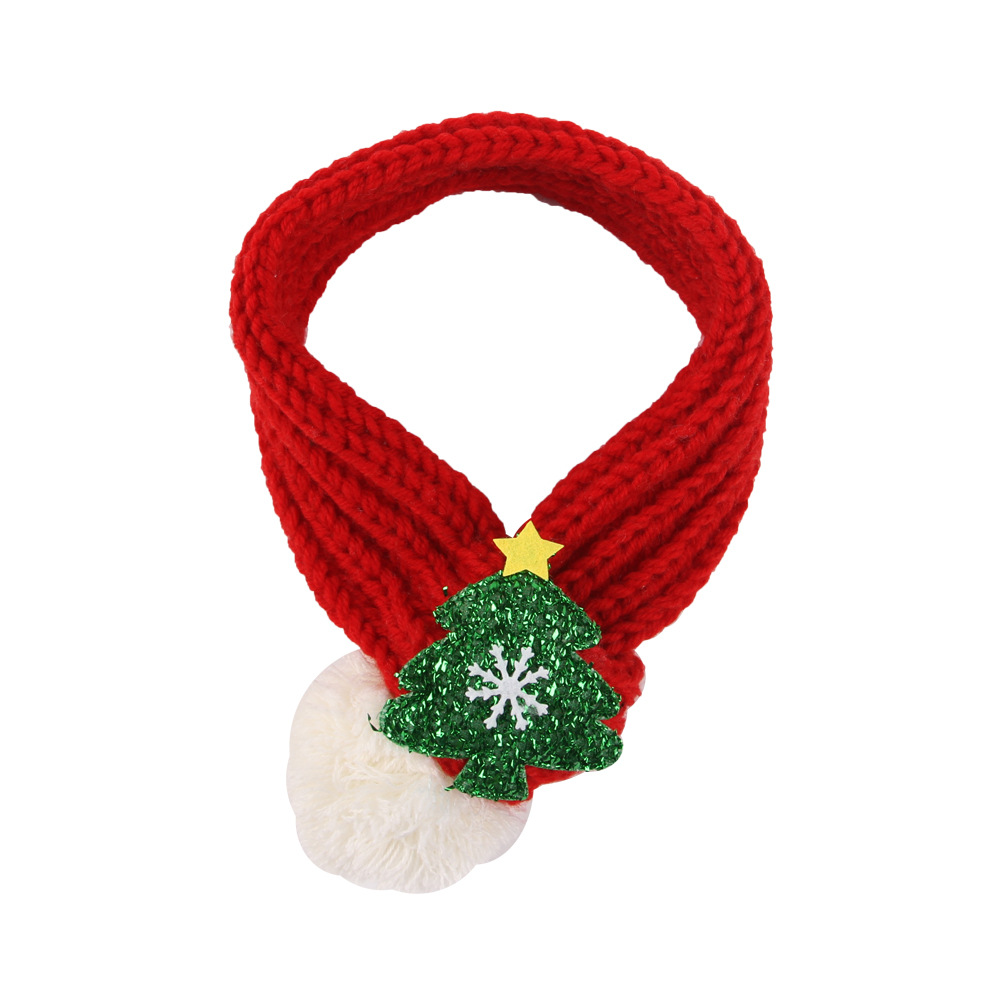 Amazon Pet Knitted Christmas Scarf Creative Christmas Series Teddy Scarf Cat Dog Pet Supplies
