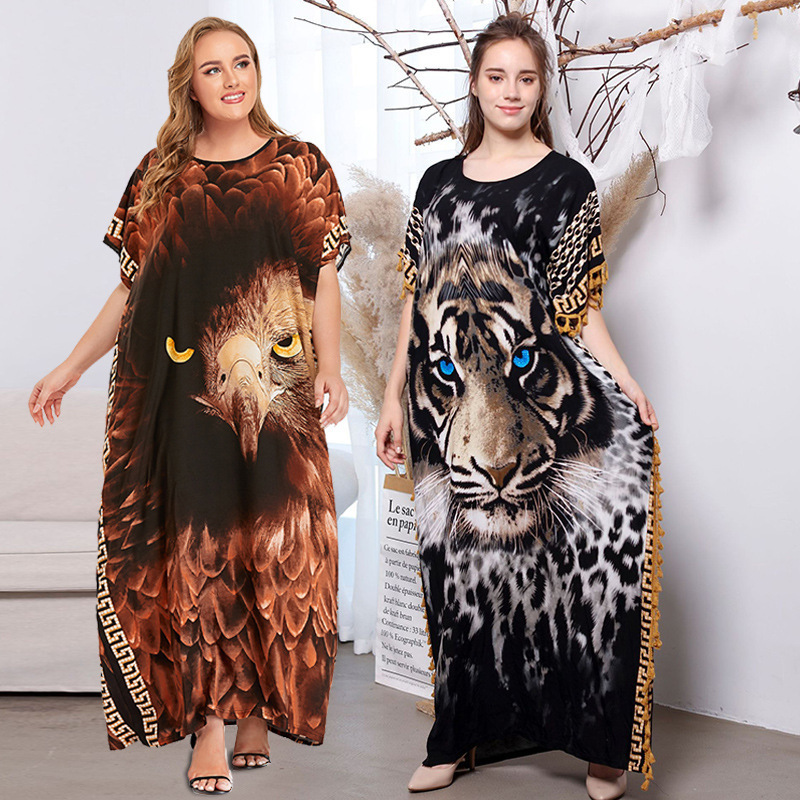 Cross-Border Fashion Dress plus Size Women's Clothes Short Sleeve Robe Prayer Clothes Xg2001