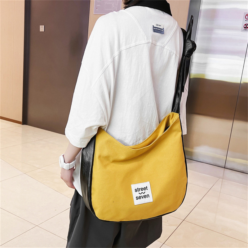 帆布包女大容量高级感布袋通勤上课大学生休闲百搭ins单肩斜挎包