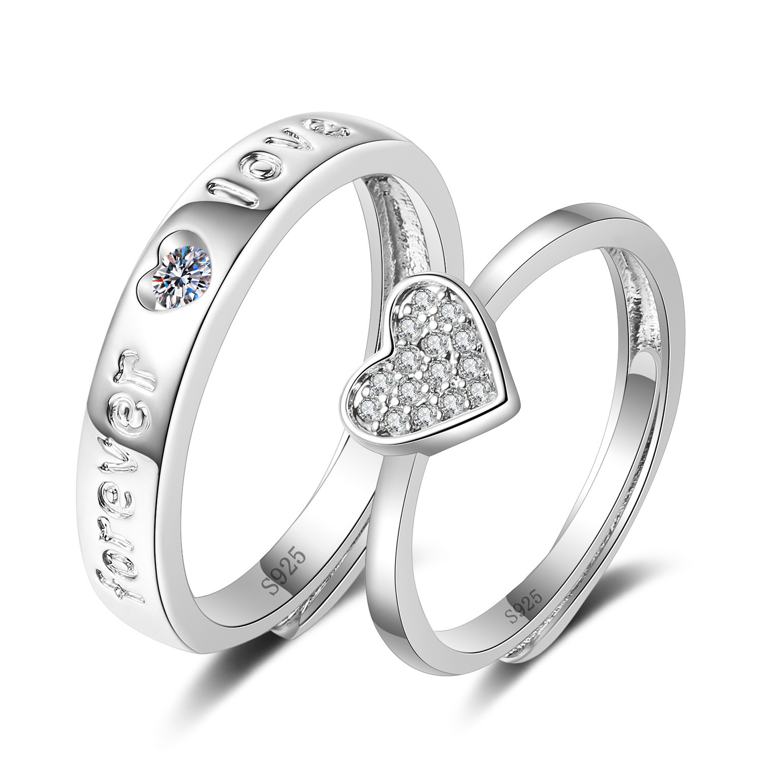 Special-Interest Design Men's and Women's Rings Couple Rings Plated S925 Sterling Silver Bracelet Open Ring Open Port Wedding Rings Tik Tok Live Stream